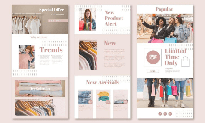 Examples of clothing brand emails